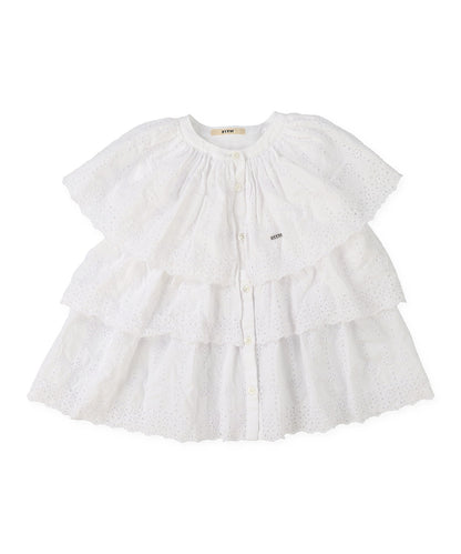 Scallopped Lace Tiered Blouse