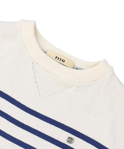 Striped Cotton Knit Docking Tee