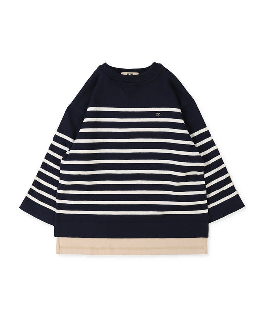 Striped Cotton Knit Docking Tee