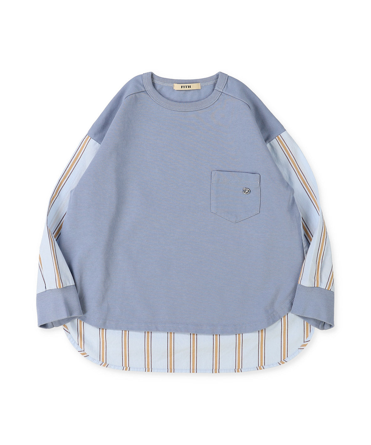 Smooth Cotton Jersey and Striped Long Sleeve Tee