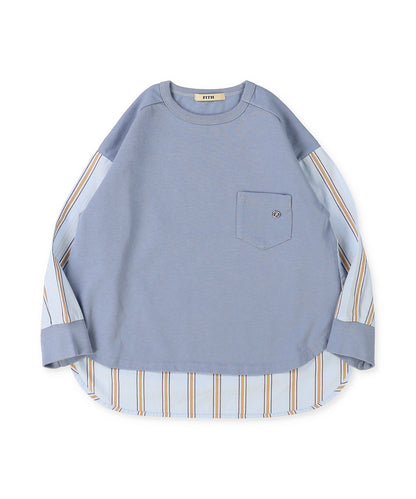 Smooth Cotton Jersey and Striped Long Sleeve Tee