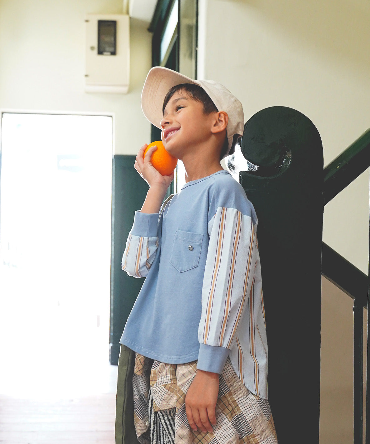 Smooth Cotton Jersey and Striped Long Sleeve Tee