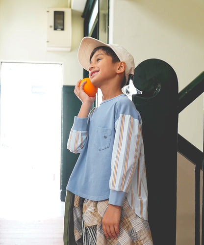 Smooth Cotton Jersey and Striped Long Sleeve Tee