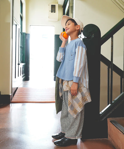 Smooth Cotton Jersey and Striped Long Sleeve Tee