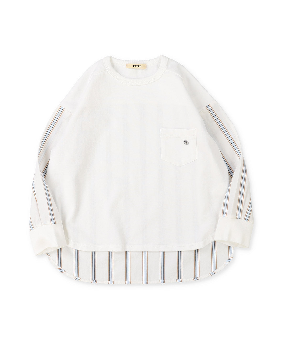 Smooth Cotton Jersey and Striped Long Sleeve Tee