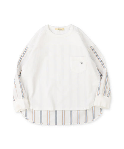 Smooth Cotton Jersey and Striped Long Sleeve Tee