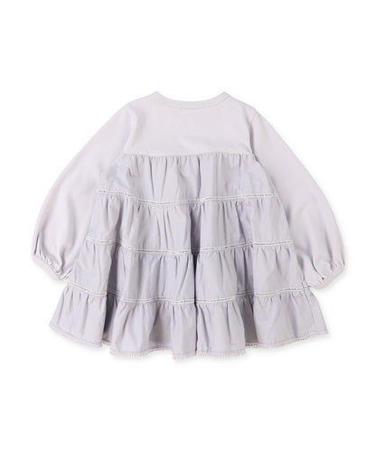 Cotton Jersey and Cloth Tiered Long Sleeve Tee