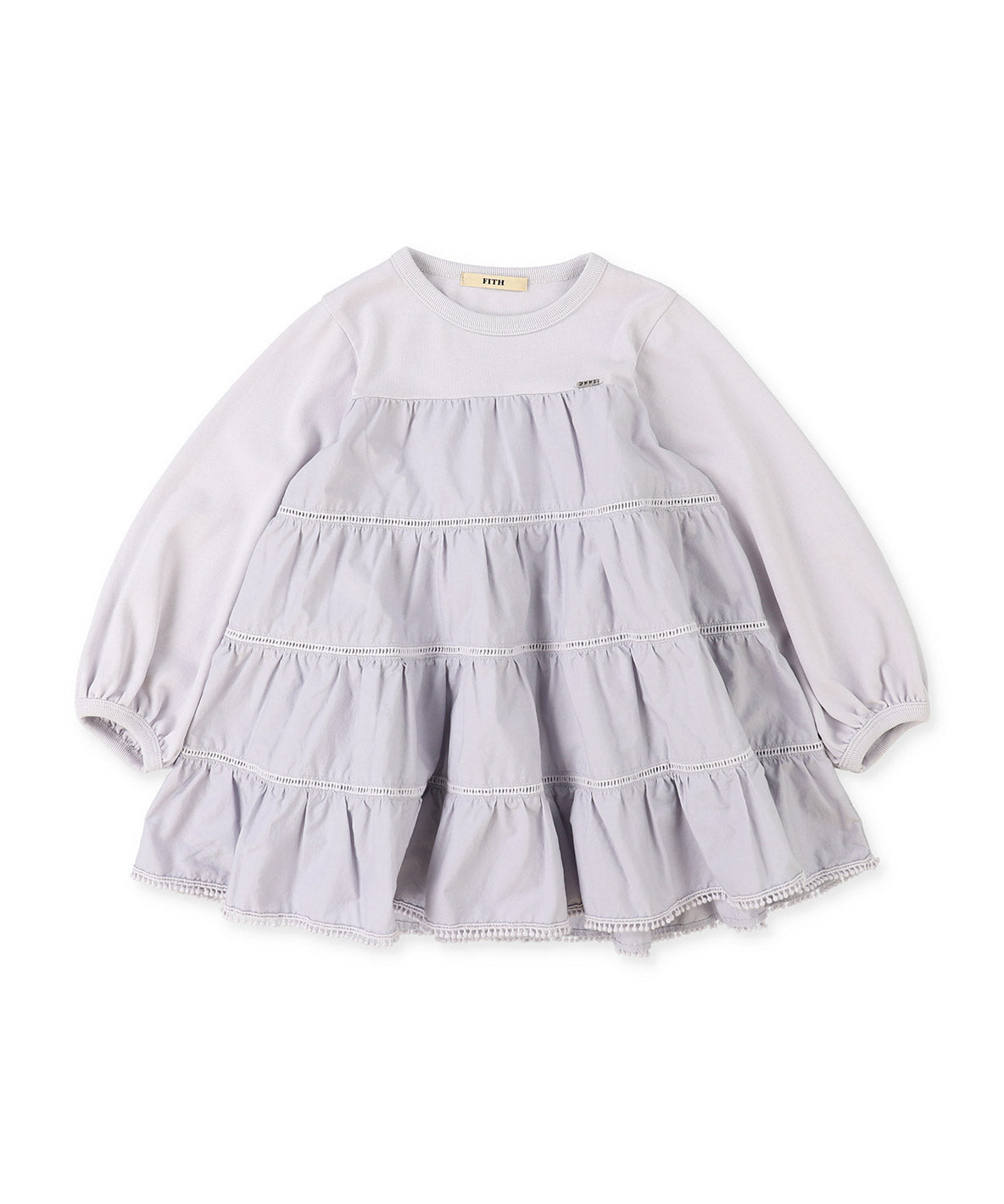 Cotton Jersey and Cloth Tiered Long Sleeve Tee