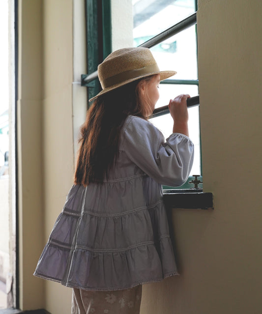 Cotton Jersey and Cloth Tiered Long Sleeve Tee