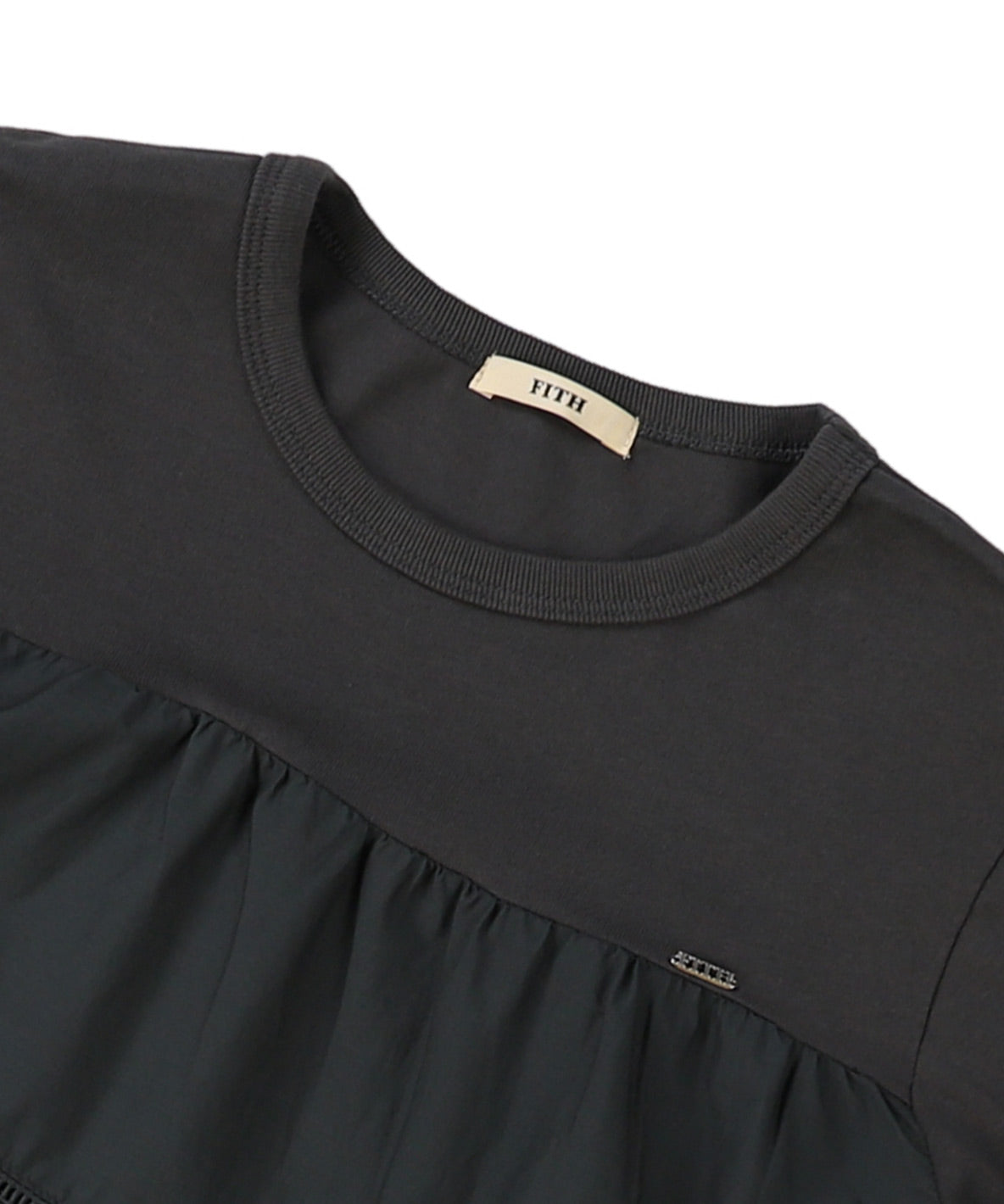 Cotton Jersey and Cloth Tiered Long Sleeve Tee(LADIES)