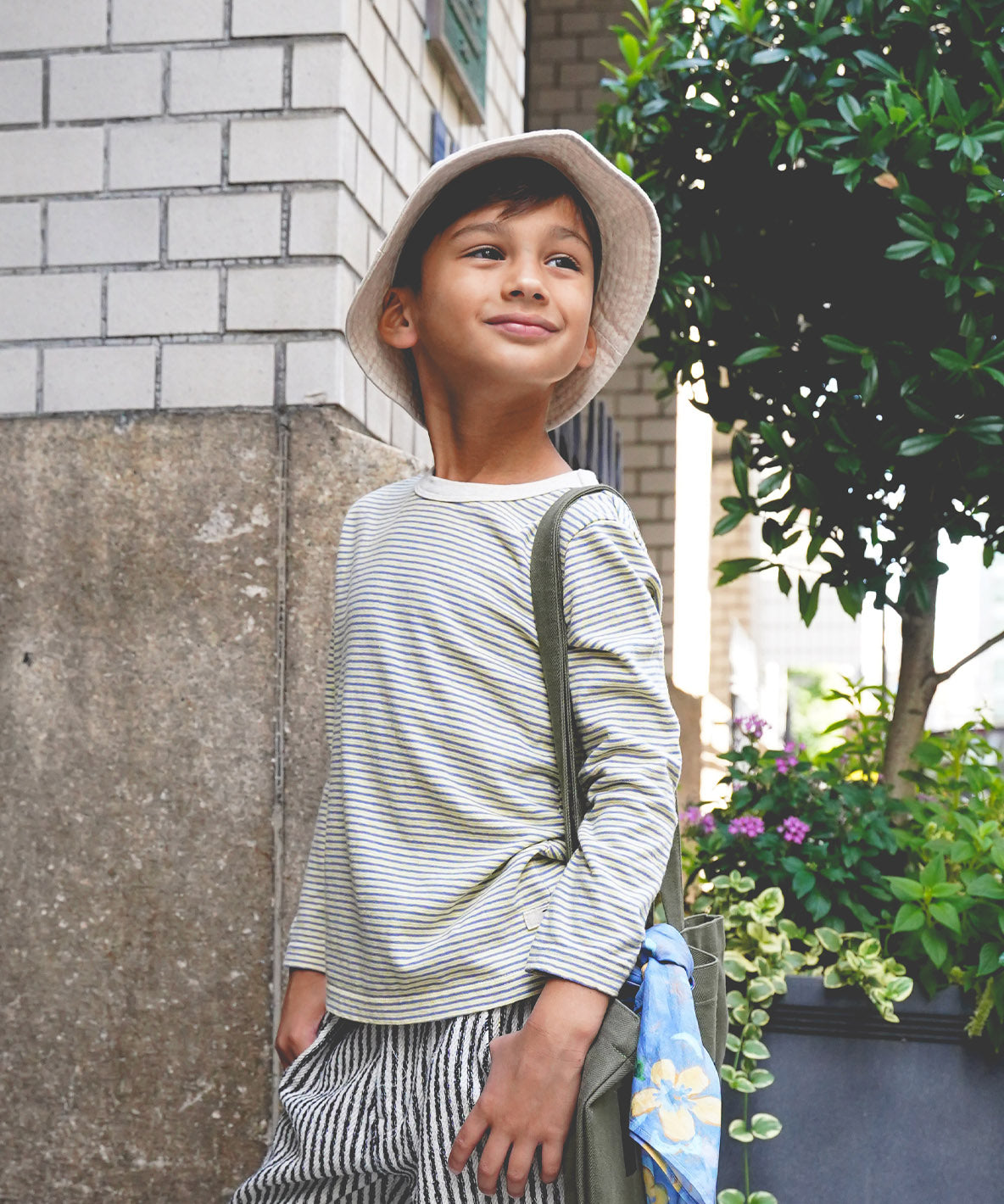 Recycled Cotton Striped Long Sleeve Tee