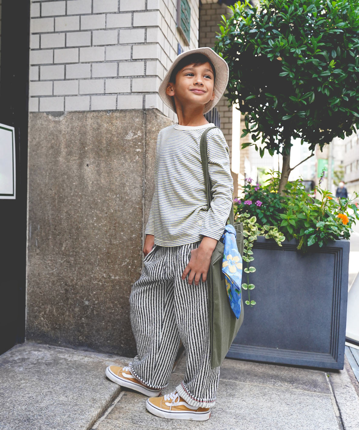 Recycled Cotton Striped Long Sleeve Tee