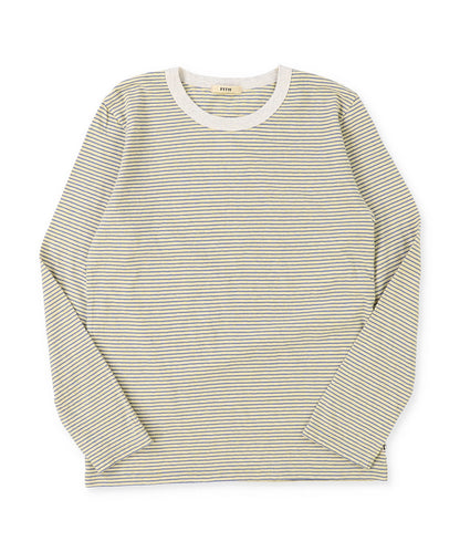 Recycled Cotton Striped Long Sleeve Tee(LADIES)