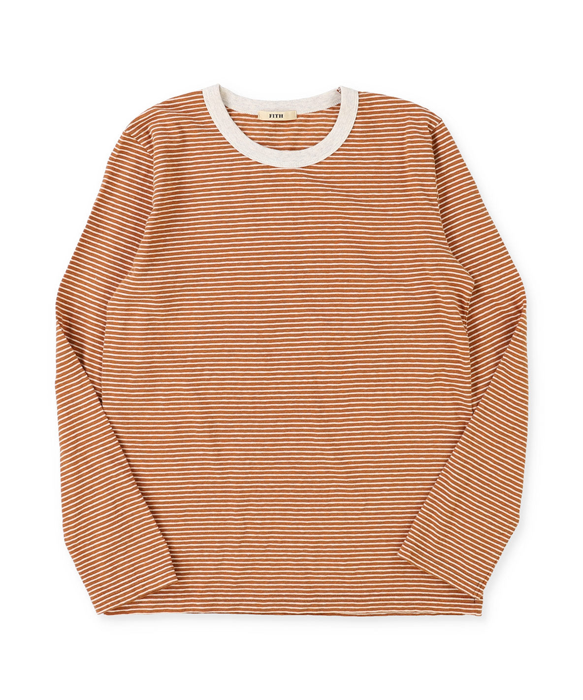 Recycled Cotton Striped Long Sleeve Tee(LADIES)