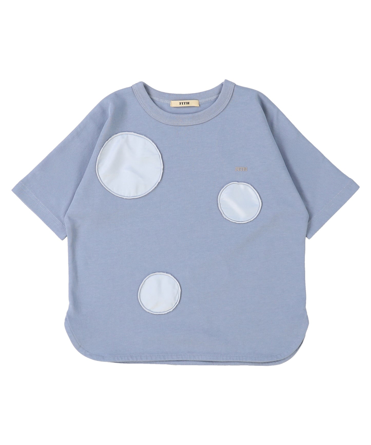 Smooth Cotton Jersey Dot Elbow-length Sleeve Tee