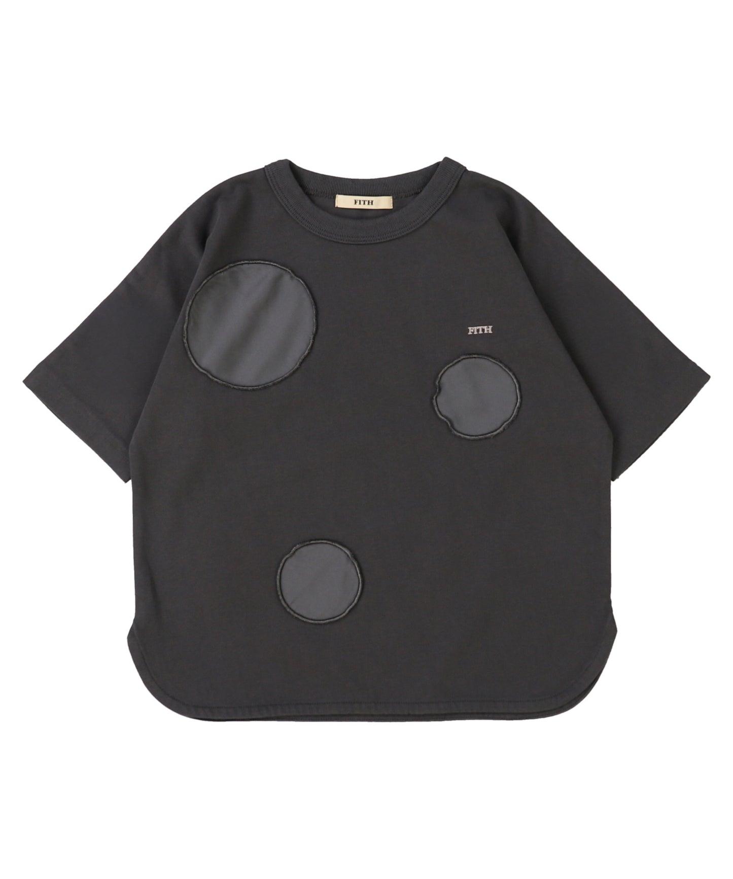 Smooth Cotton Jersey Dot Elbow-length Sleeve Tee