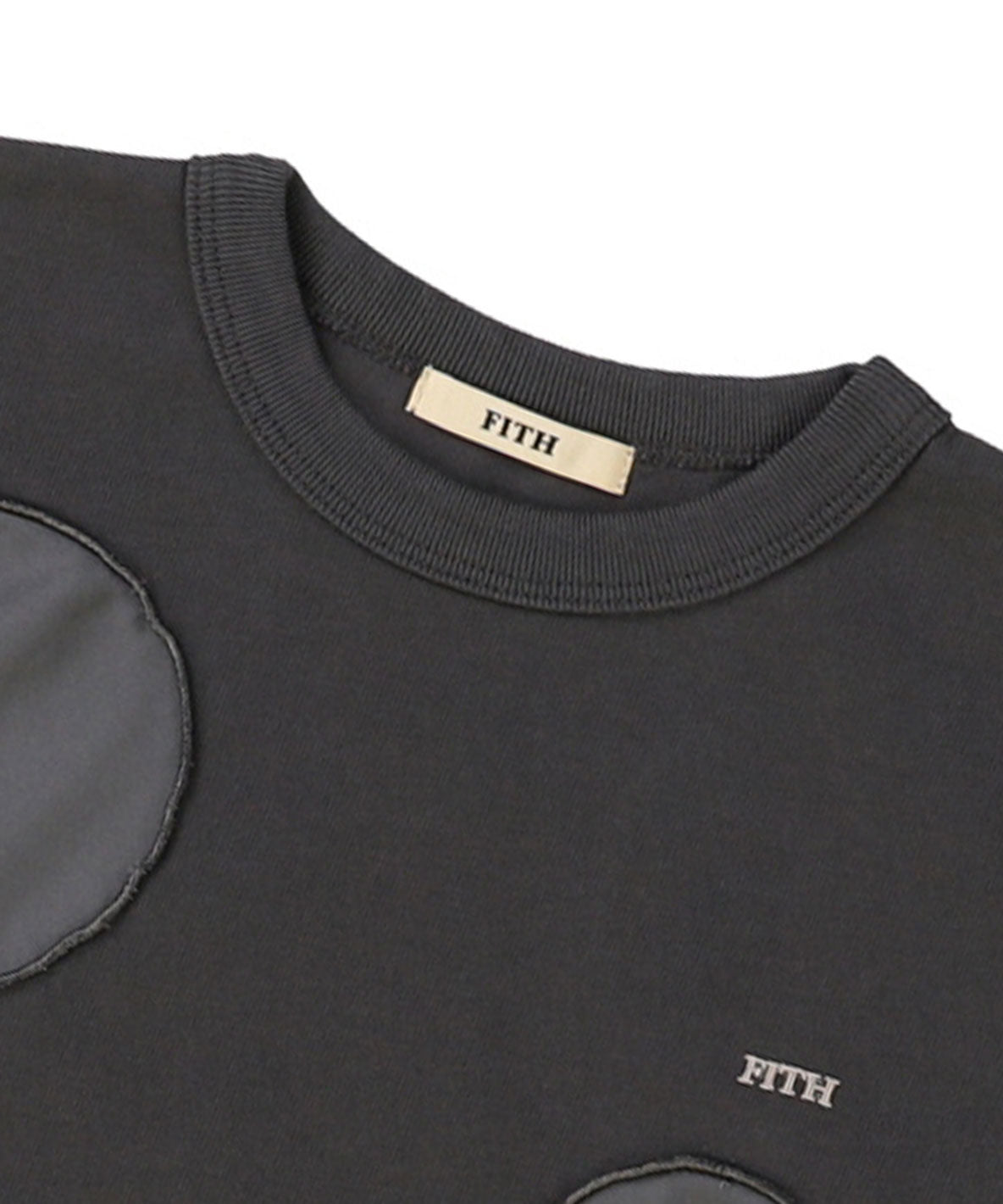 Smooth Cotton Jersey Dot Elbow-length Sleeve Tee