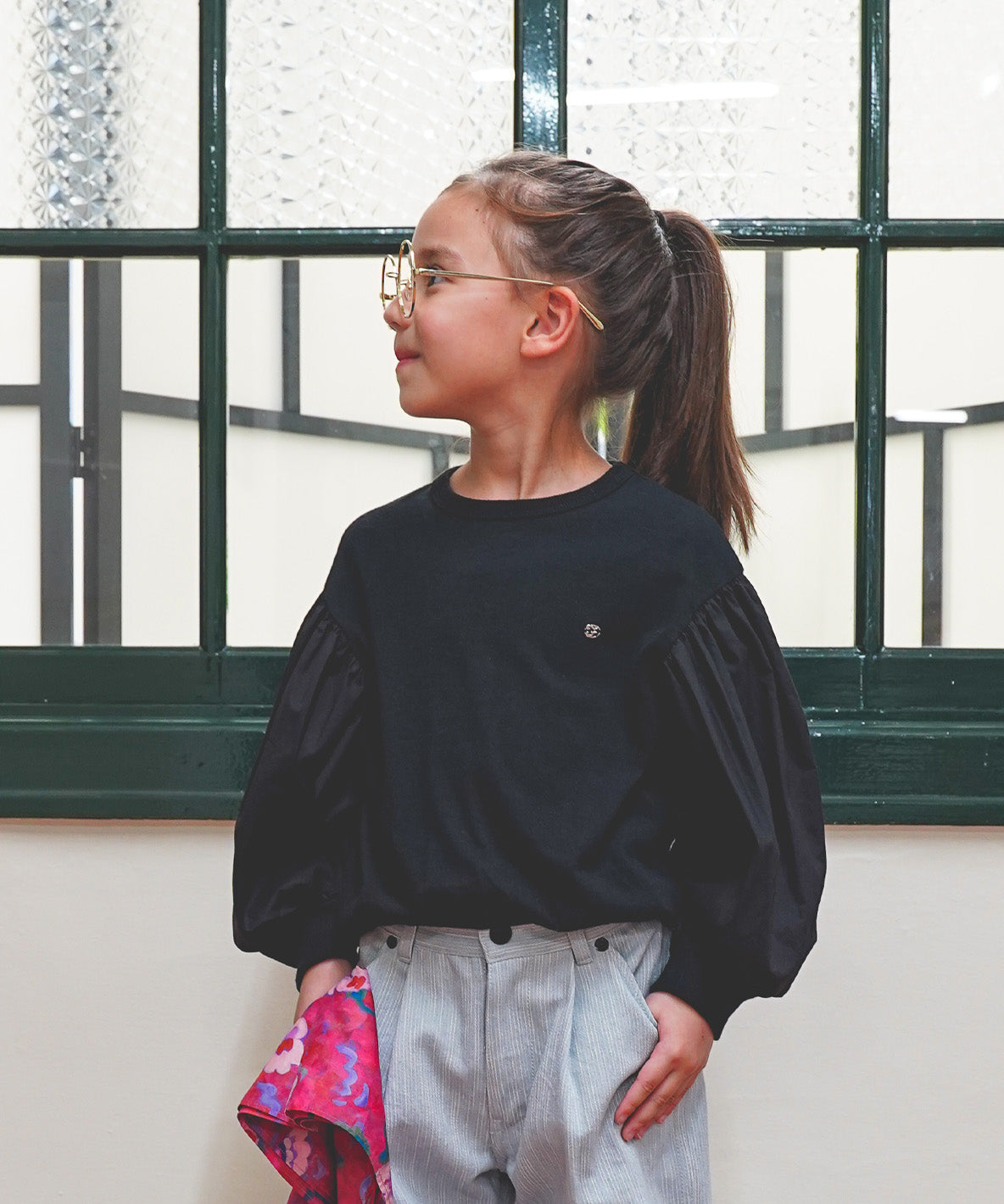 Ballooned Sleeve Long Sleeve Pullover