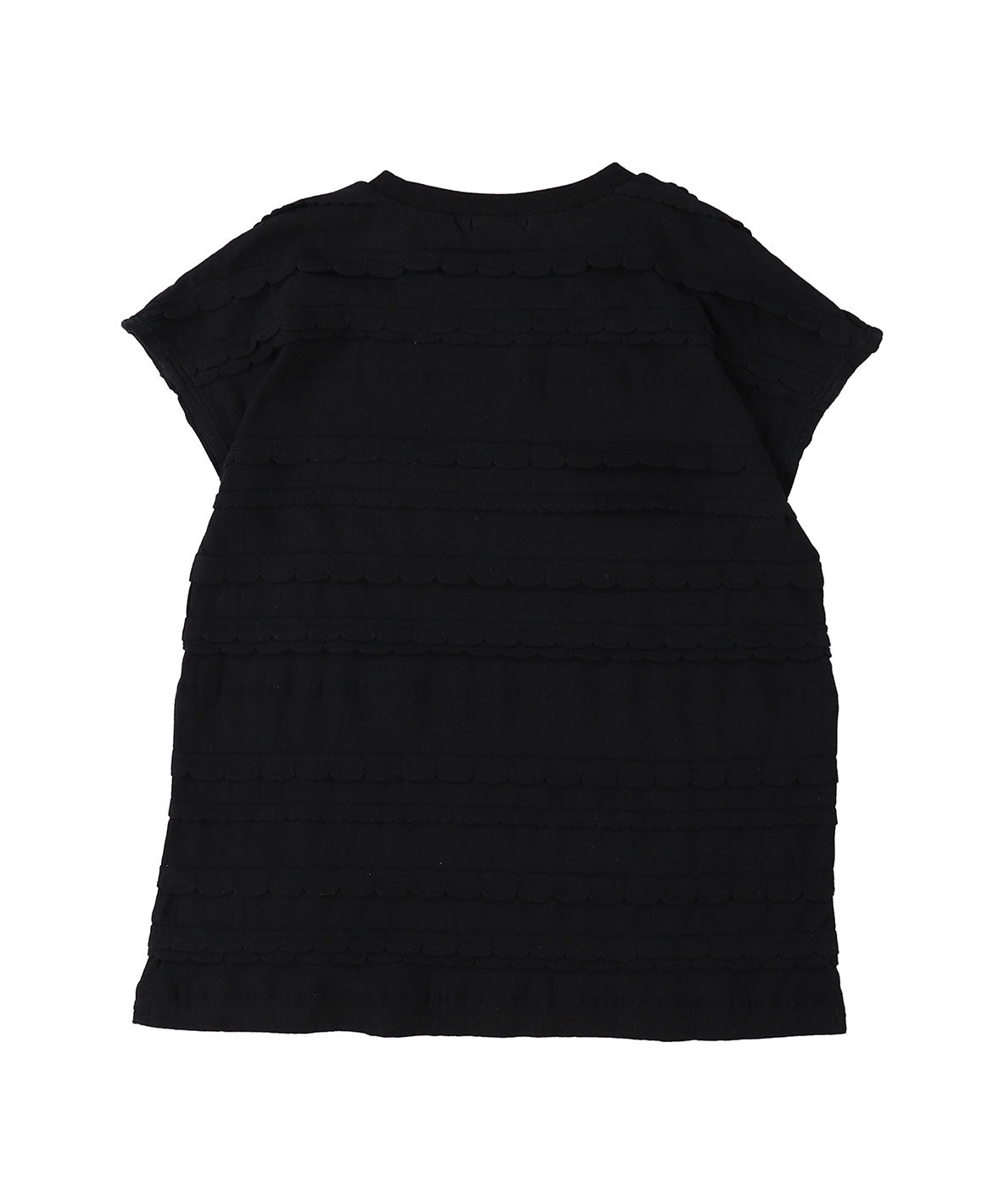 Scalloped Jacquard French-sleeve Tee(LADIES)