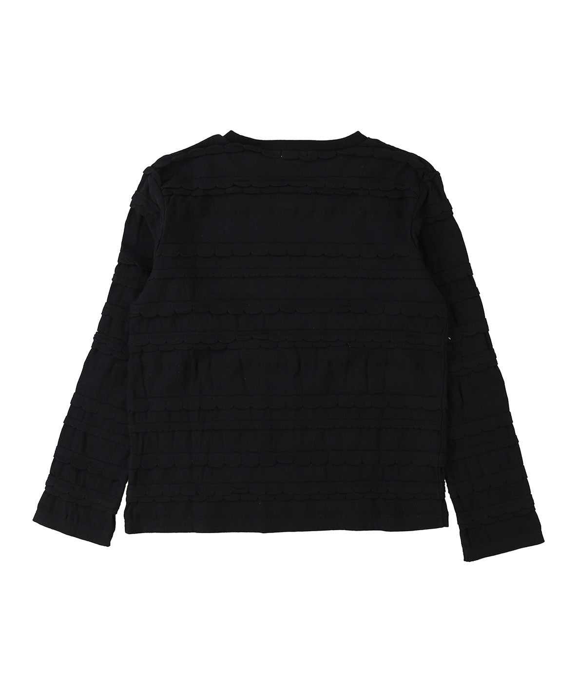 Scalloped Jacquard Long Sleeve Tee(LADIES)
