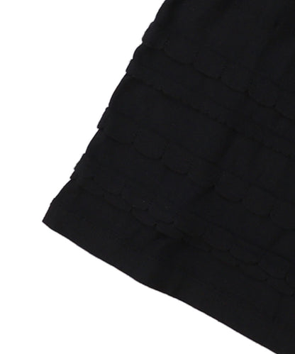 Scalloped Jacquard Long Sleeve Tee(LADIES)