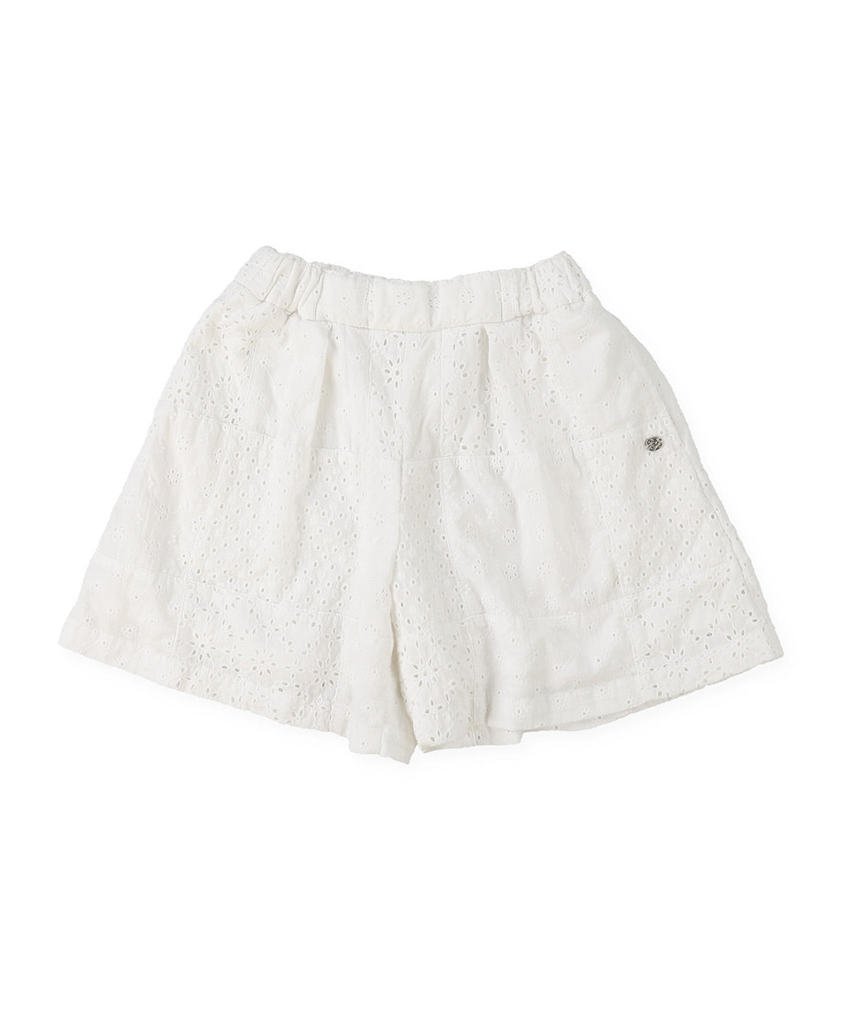 Embroidered Patchwork Shorts