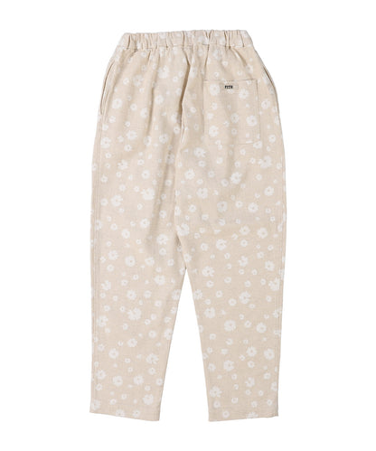 Floral Cotton Linen Long Pants(LADIES)