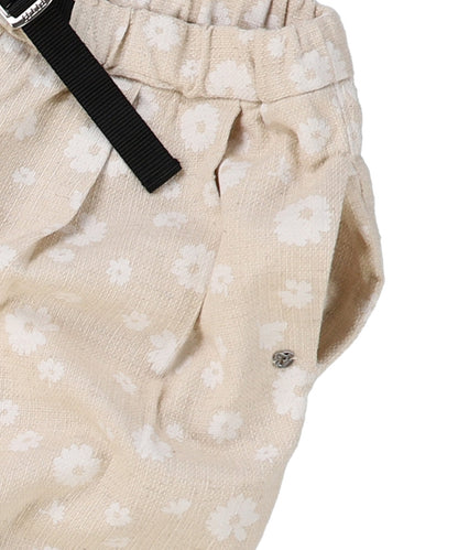 Floral Cotton Linen Long Pants(LADIES)