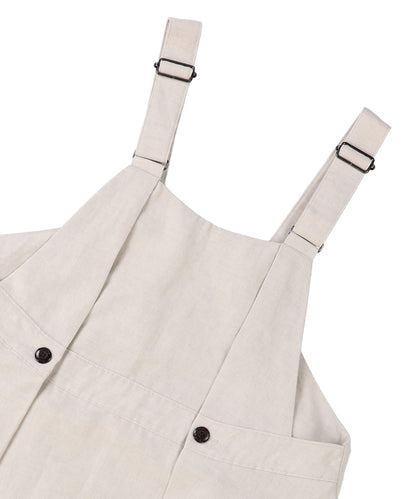 Cotton Linen Weather Cloth Salopette Skirt(LADIES)