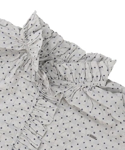 Dot Ruffle Blouse(LADIES)