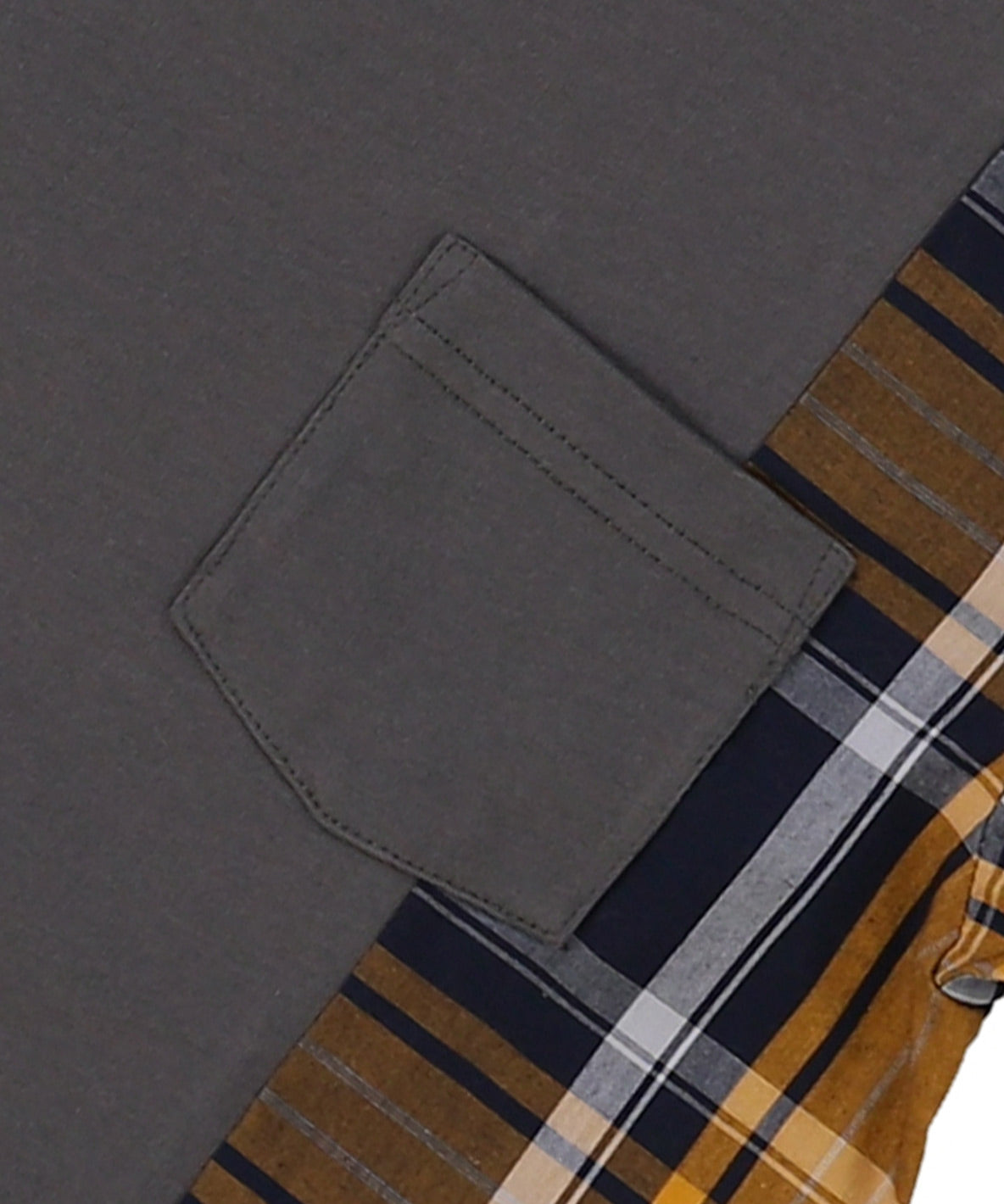 Cotton Jersey x Plaid L/S Shirt