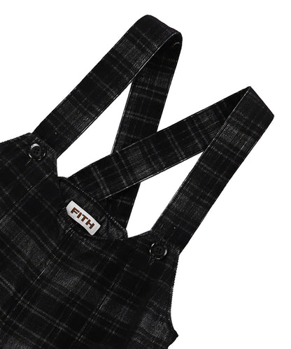 Black Corduroy Salopette Pants