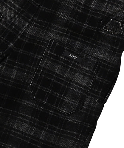Black Corduroy Salopette Pants