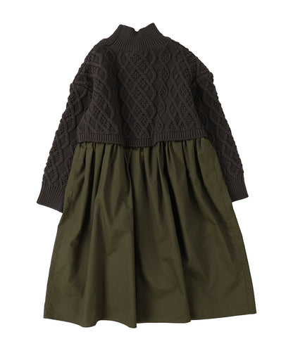 Woven and Knit Dress(LADIES)