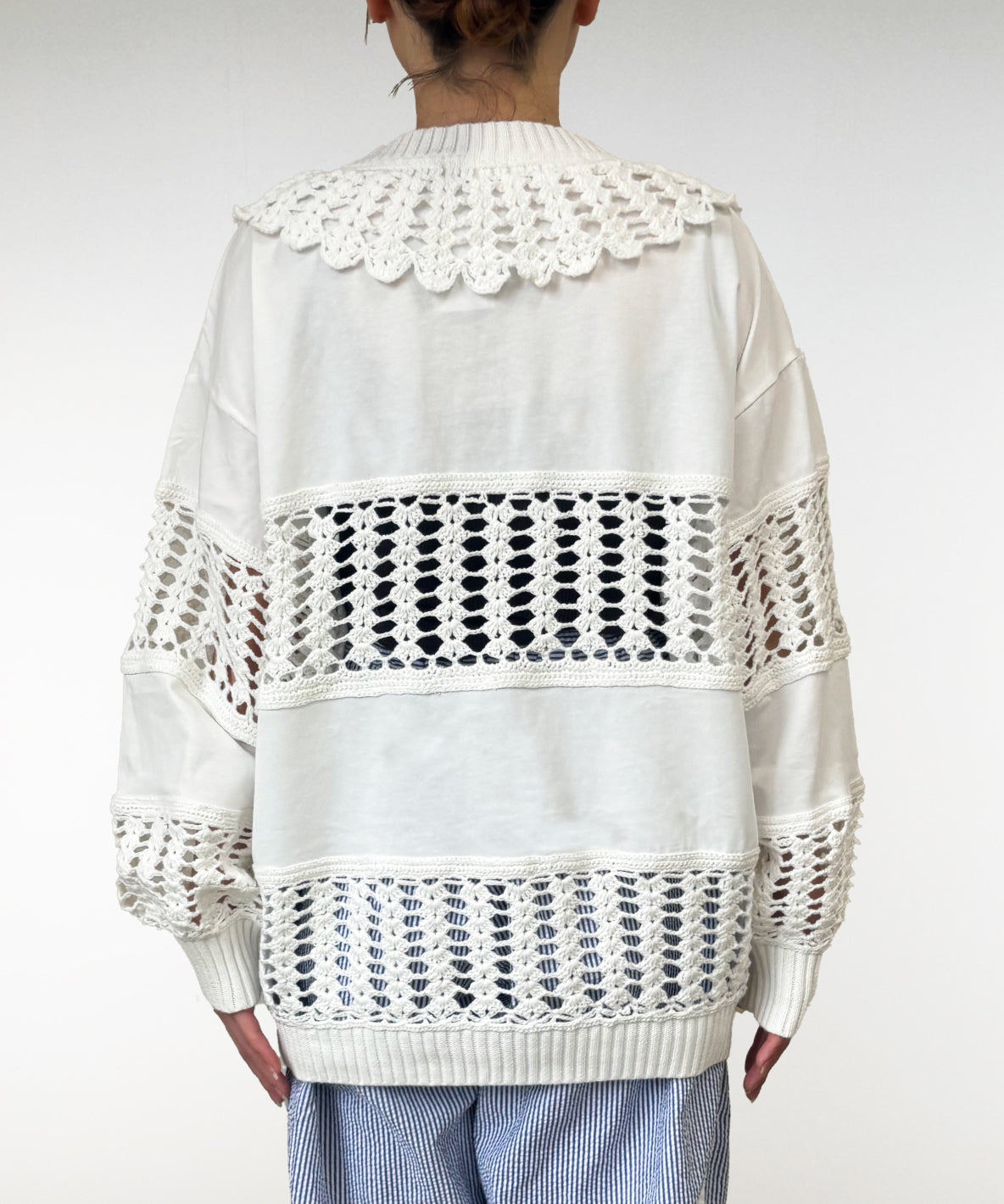 Smooth Cotton Jersey and Knit Cardigan