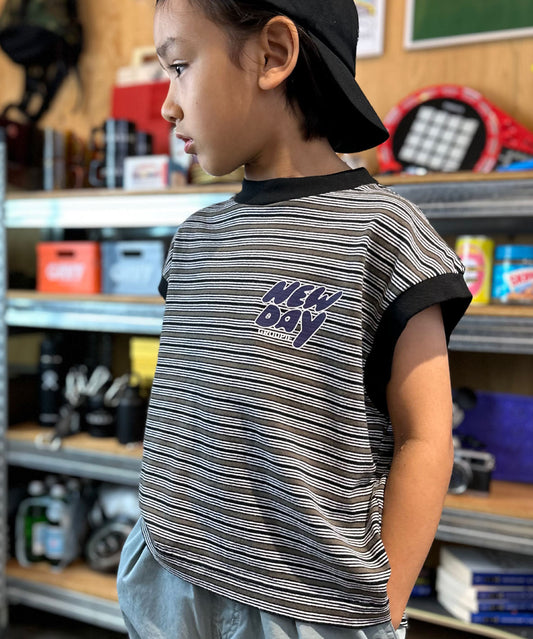 Multi Striped Sleeveless Tee