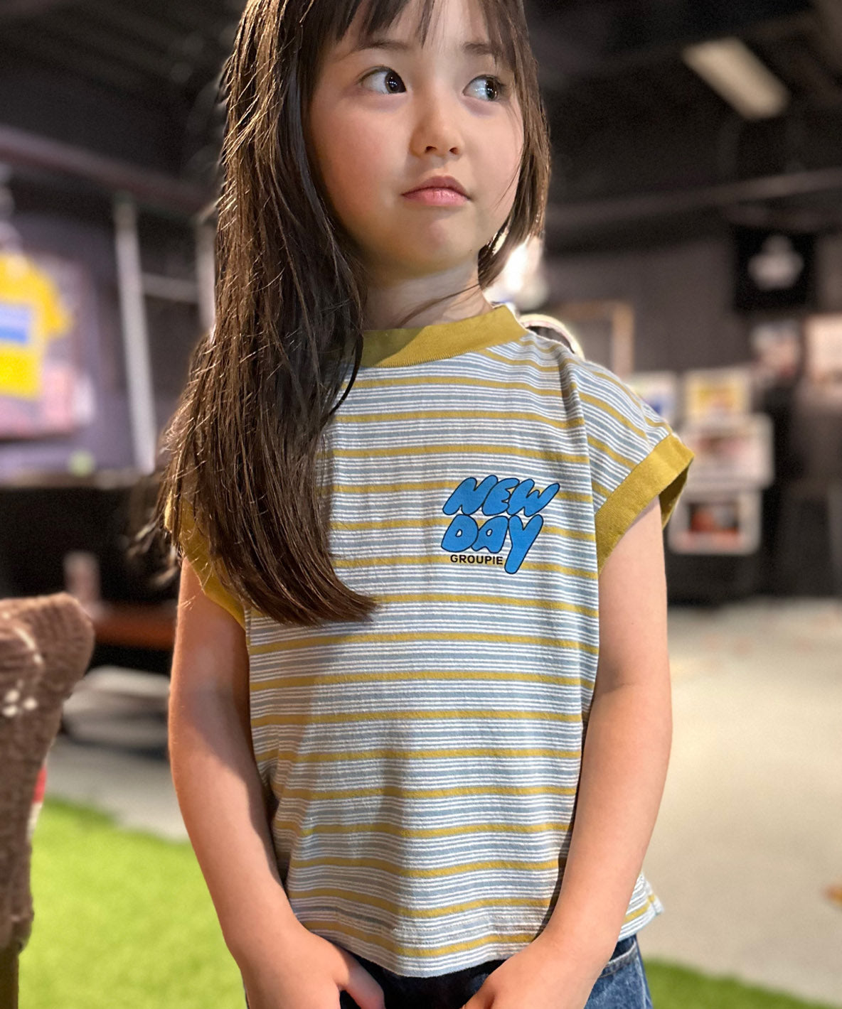 Multi Striped Sleeveless Tee