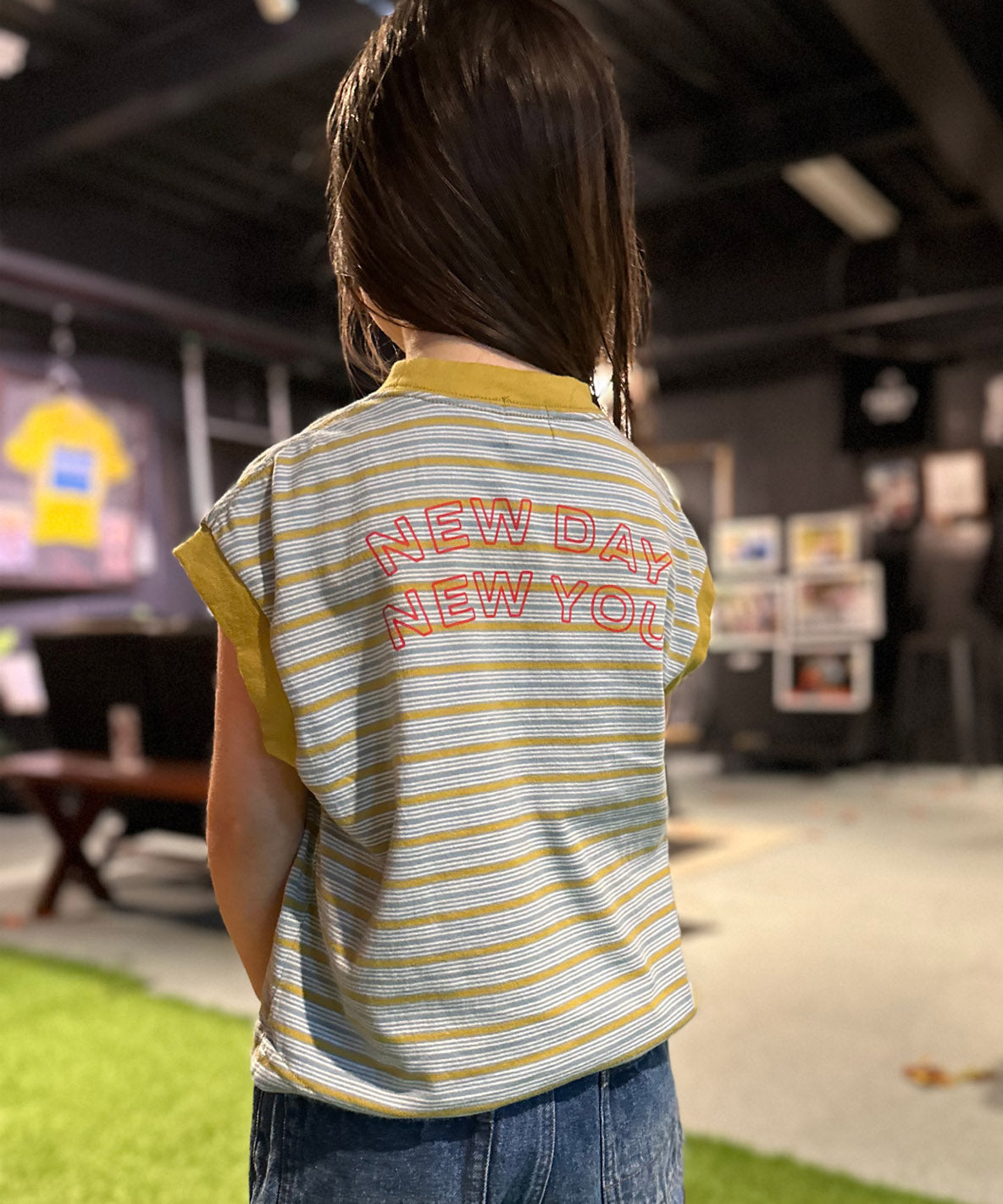 Multi Striped Sleeveless Tee