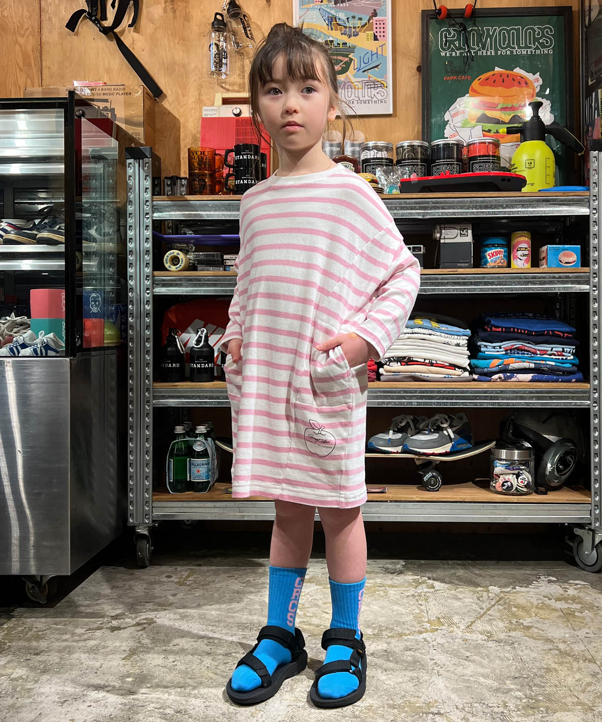 Striped Tent Silhouette Long Sleeve Dress