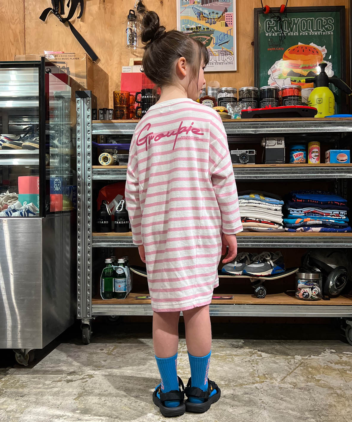 Striped Tent Silhouette Long Sleeve Dress