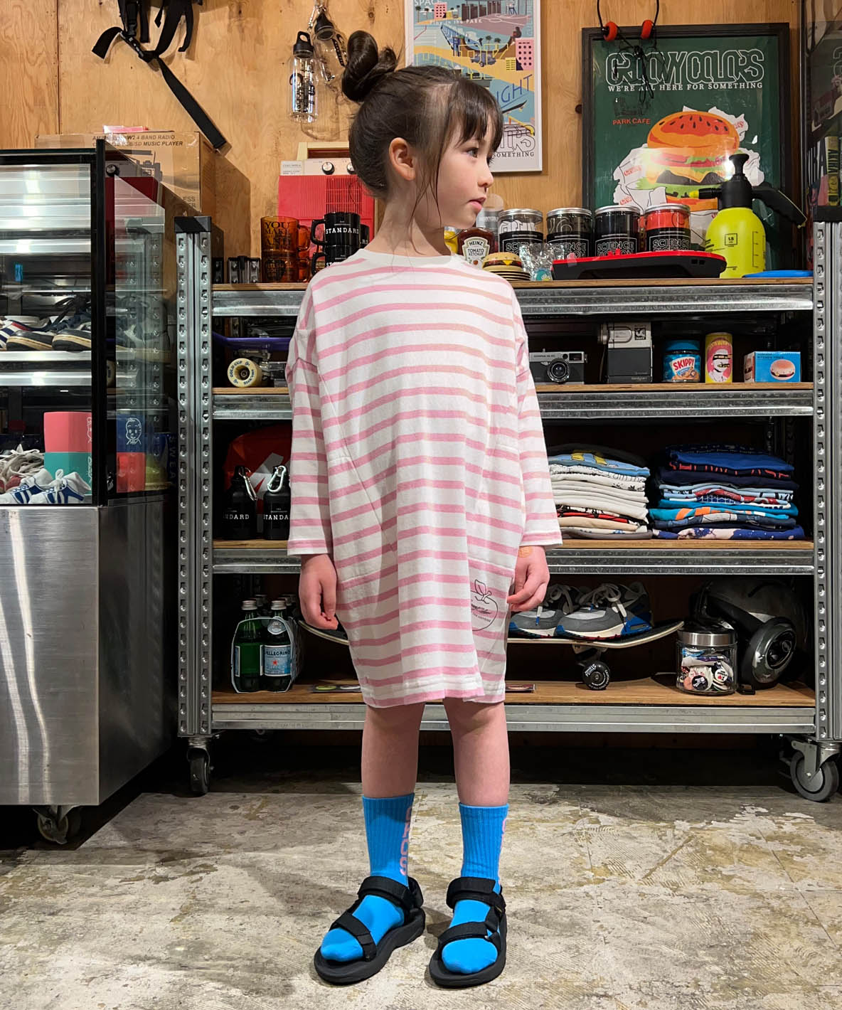 Striped Tent Silhouette Long Sleeve Dress