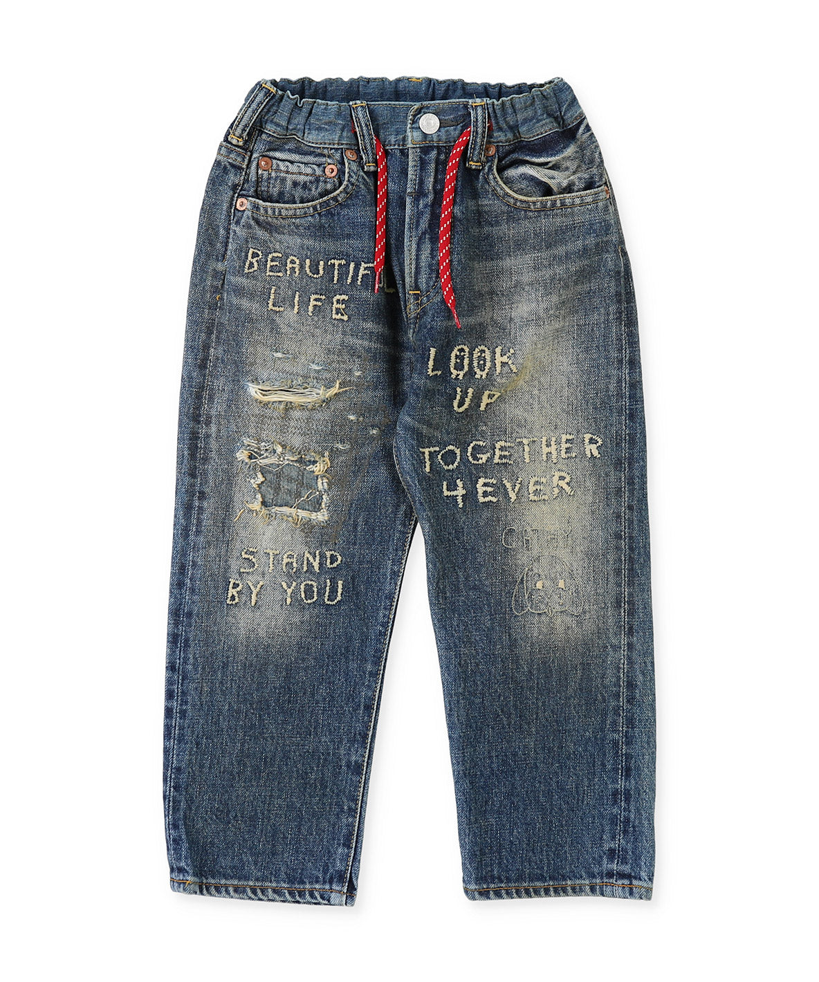 12oz HOME MADE Denim Scribble Easy Pants