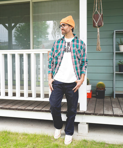 Uneven Plaid Shirt(MENS)