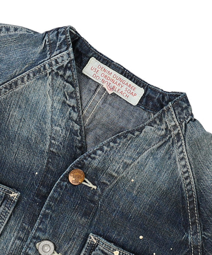 8oz Denim Collarless Coverall Jacket