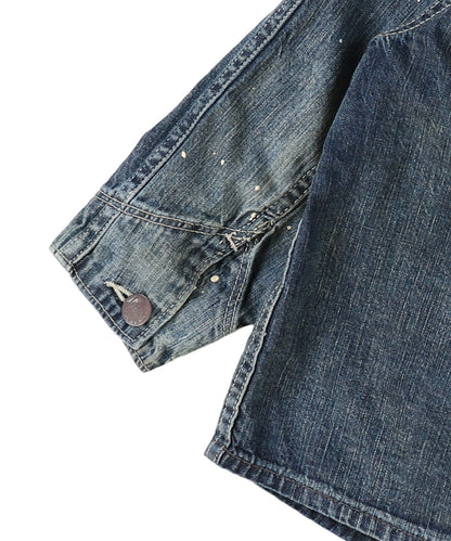 8oz Denim Collarless Coverall Jacket