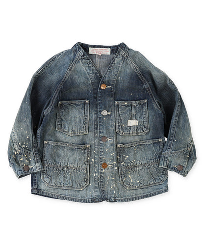 8oz Denim Collarless Coverall Jacket