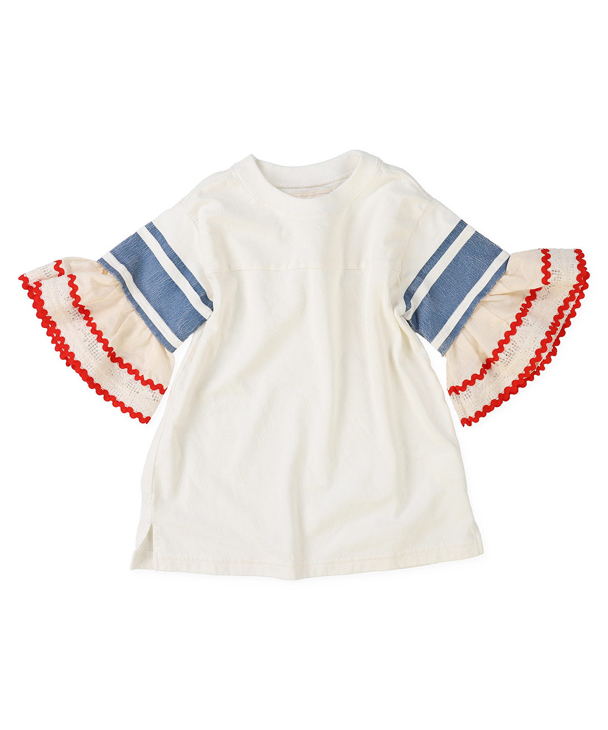 Colorful Tape Flare-sleeve Tee