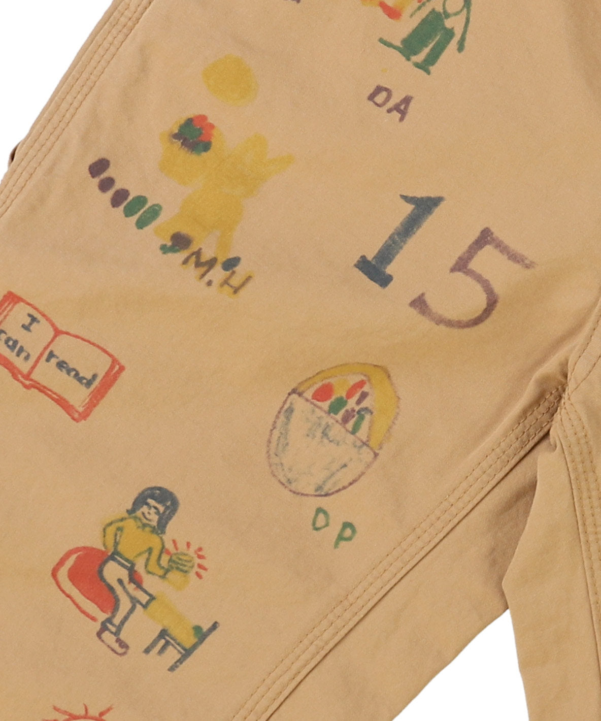 Cotton and Satin Scribble Pants