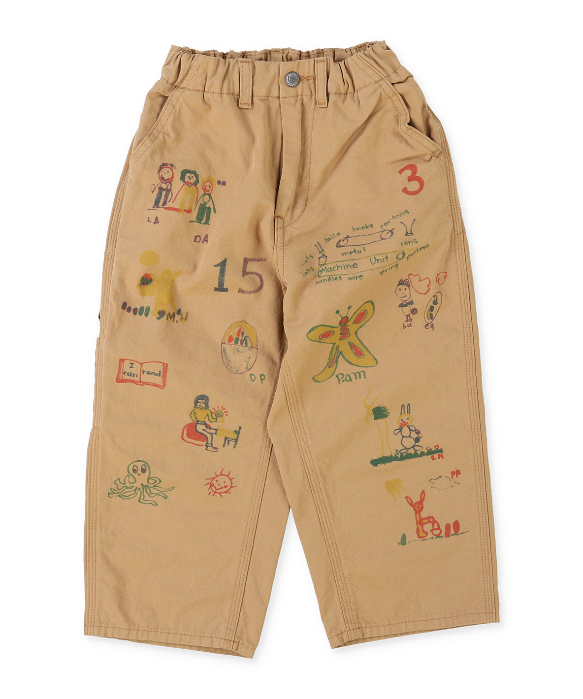 Cotton and Satin Scribble Pants
