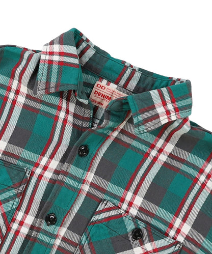 Uneven Plaid Shirt(LADIES)